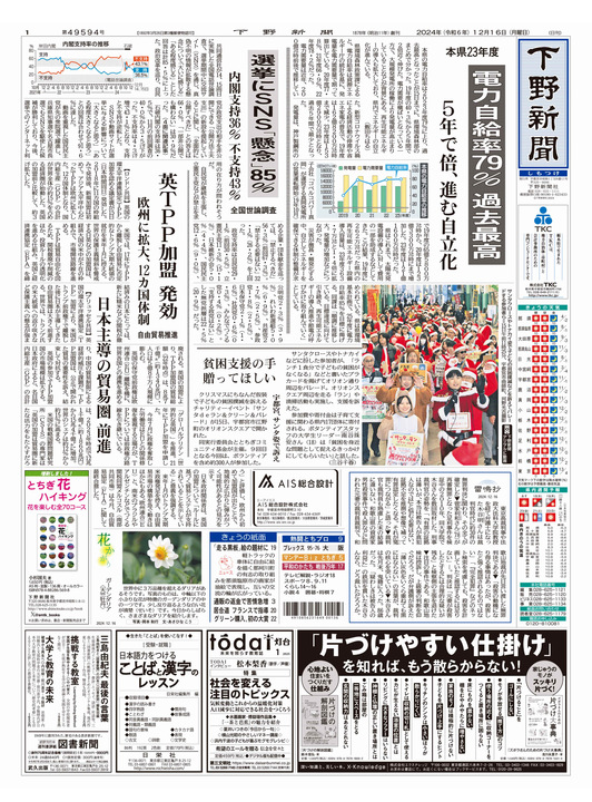 下野新聞紙面