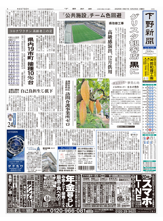 下野新聞紙面