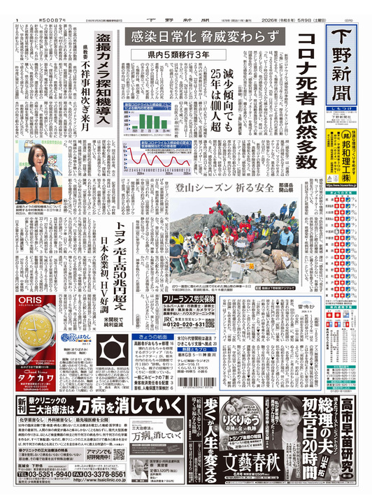 下野新聞紙面