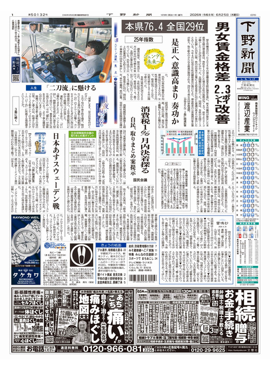 下野新聞紙面